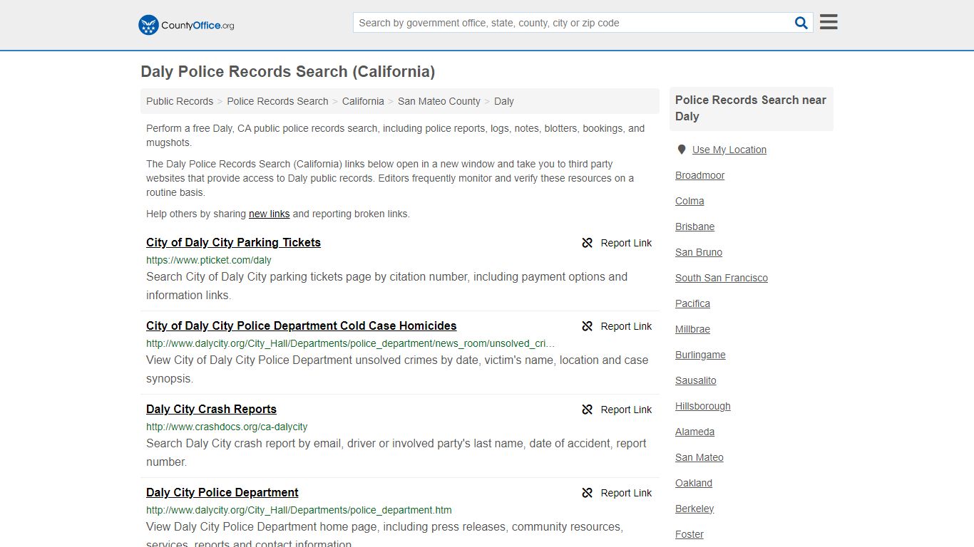 Police Records Search - Daly, CA (Accidents & Arrest Records)